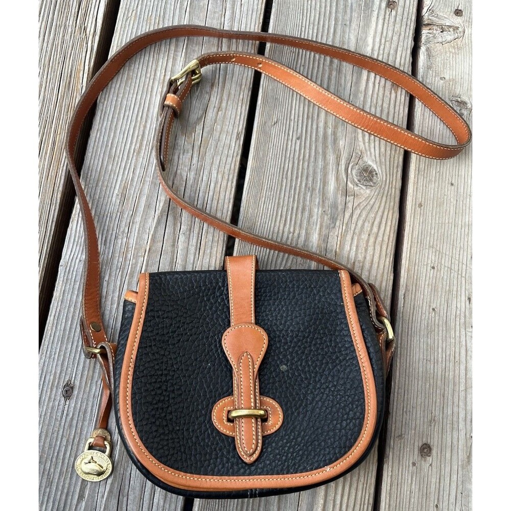 Vtg Dooney & Bourke All-Weather Leather Small Crossbody Marble Bag AWL